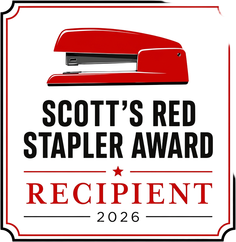 Scott’s Red Stapler Award Recipient seal